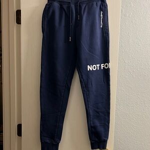 Men's Navy Joggers with White Print